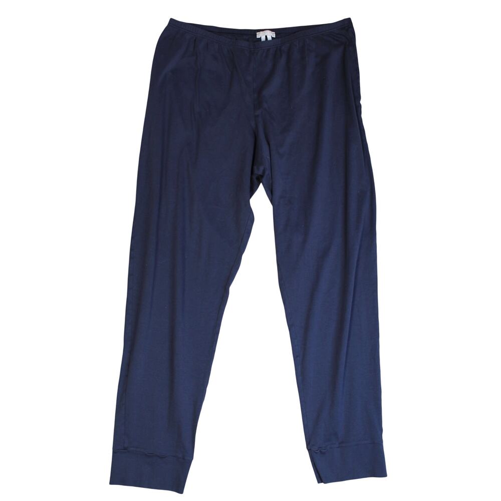 Hanro Pajama Set Womens Medium Blue Top Pants Long Sleeve Sleepwear Loungewear - Picture 8 of 11